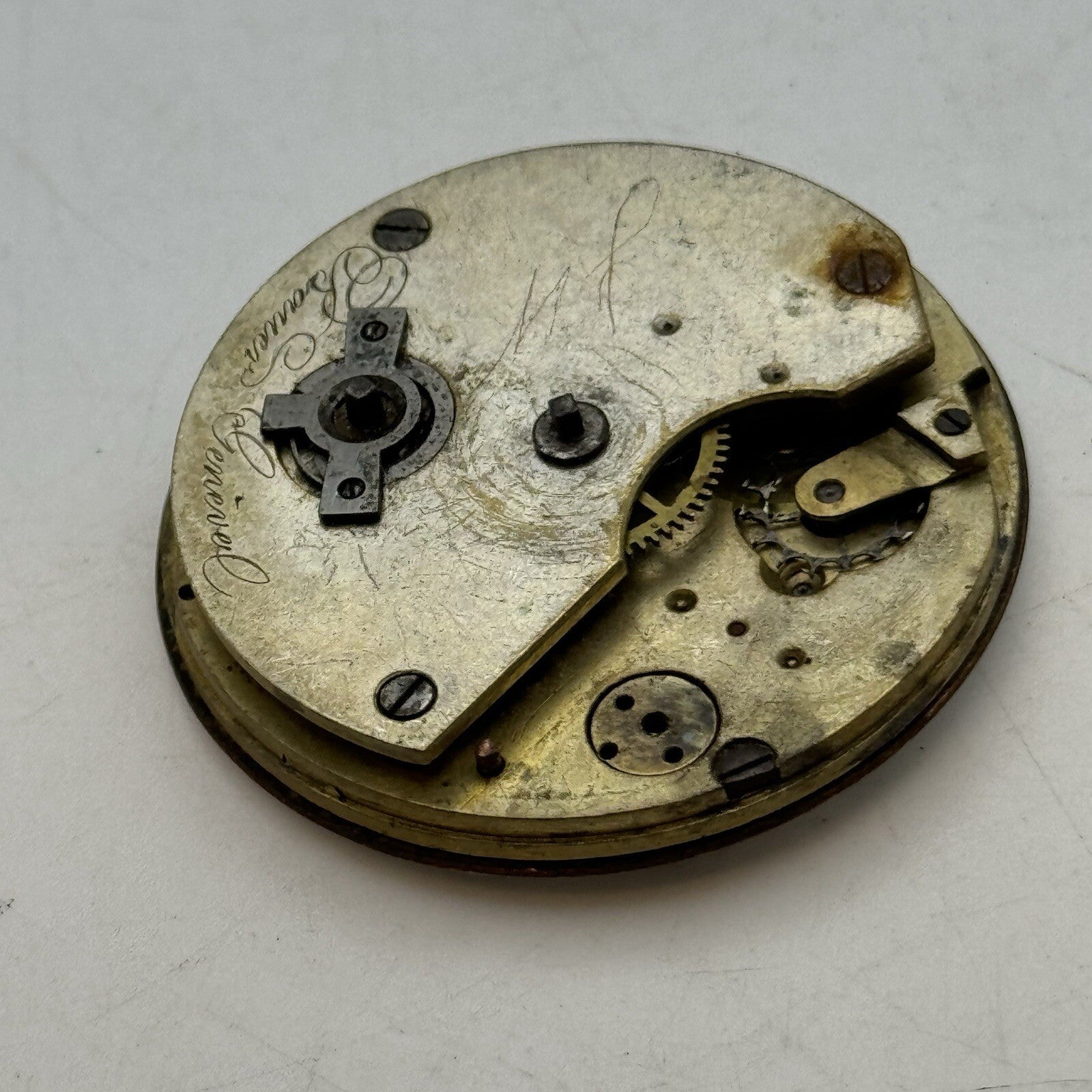 39.5mm Manual Wind Bauer Geneve No Balance Pocket Watch Movement FOR PARTS