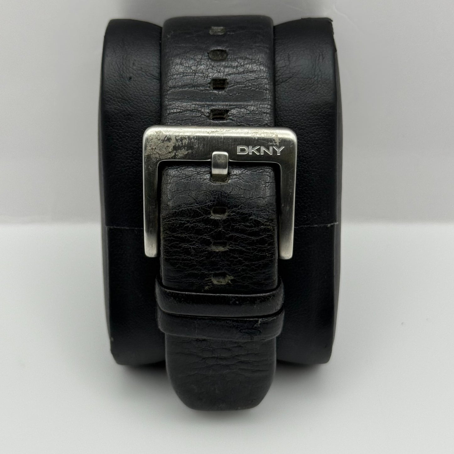 DKNY NY-1316 Quartz Watch Date Dial Black Leather Strap 34mm PARTS REPAIR