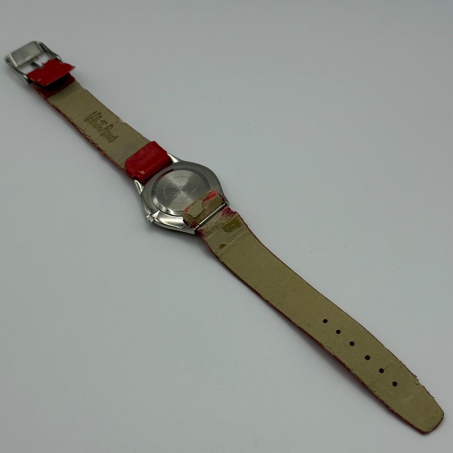 32mm Working Valentin Ramos Ladies 32mm Quartz Watch Needs New Strap Red Dial