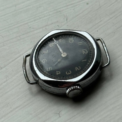 21mm Vintage Engraved D M Lewis Black Dial Manual Wind Watch PARTS / REPAIR