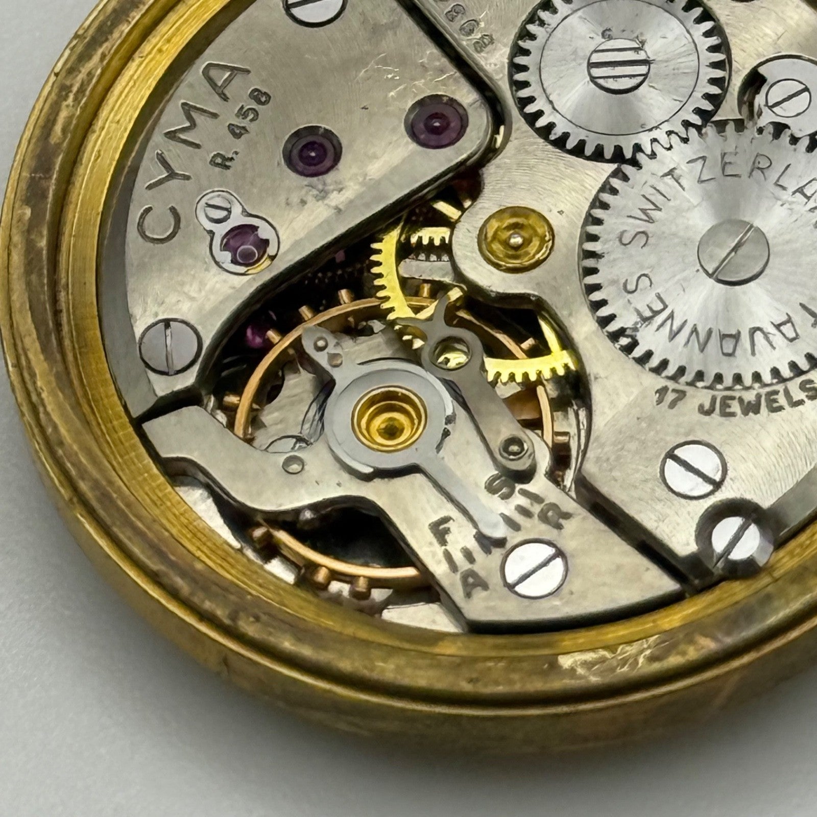 Cyma R.458 Watch Movement Manual Wind Men's Vintage Swiss Parts Repair 28.3mm