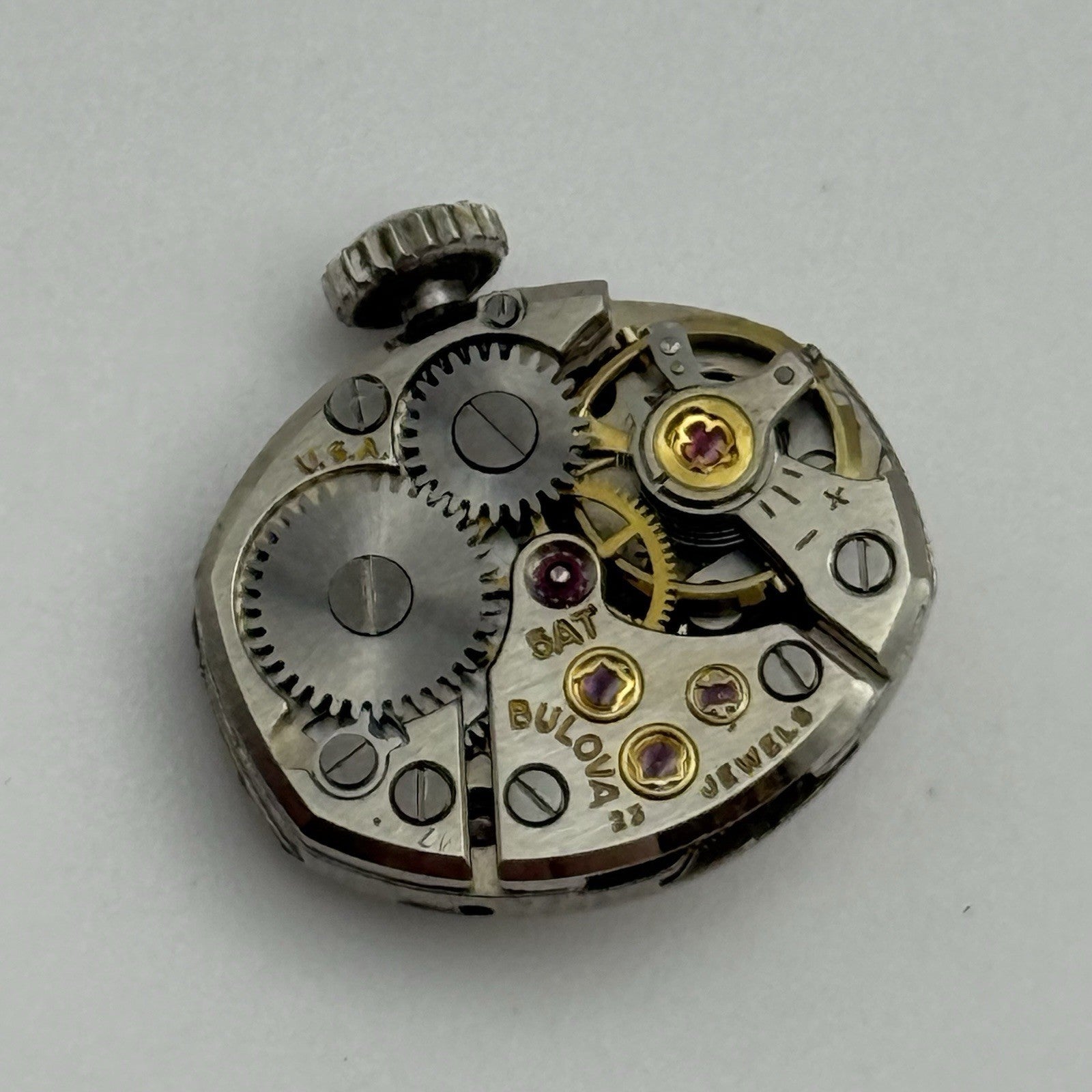 13.1mm Vintage Ladies Bulova 5AT Manual Wind Swiss Watch Movement PARTS REPAIR