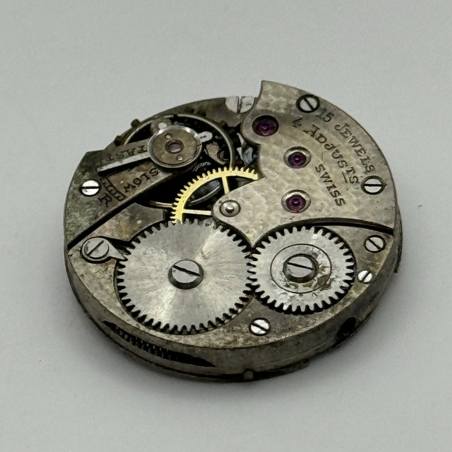 23.2mm Possibly Movado 15 Jewels 4 Adjustments Manual Wind Watch Movement PARTS