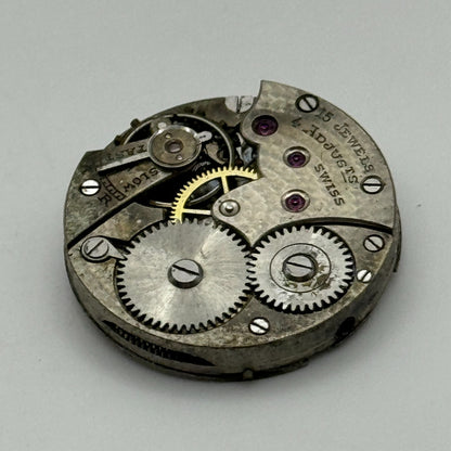 23.2mm Possibly Movado 15 Jewels 4 Adjustments Manual Wind Watch Movement PARTS
