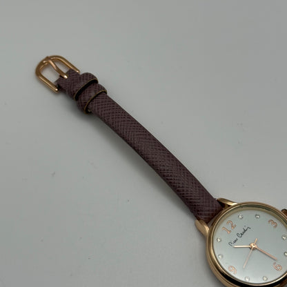 Ladies Pierre Cardin Watch Working New Battery Pink Strap Quartz 28mm