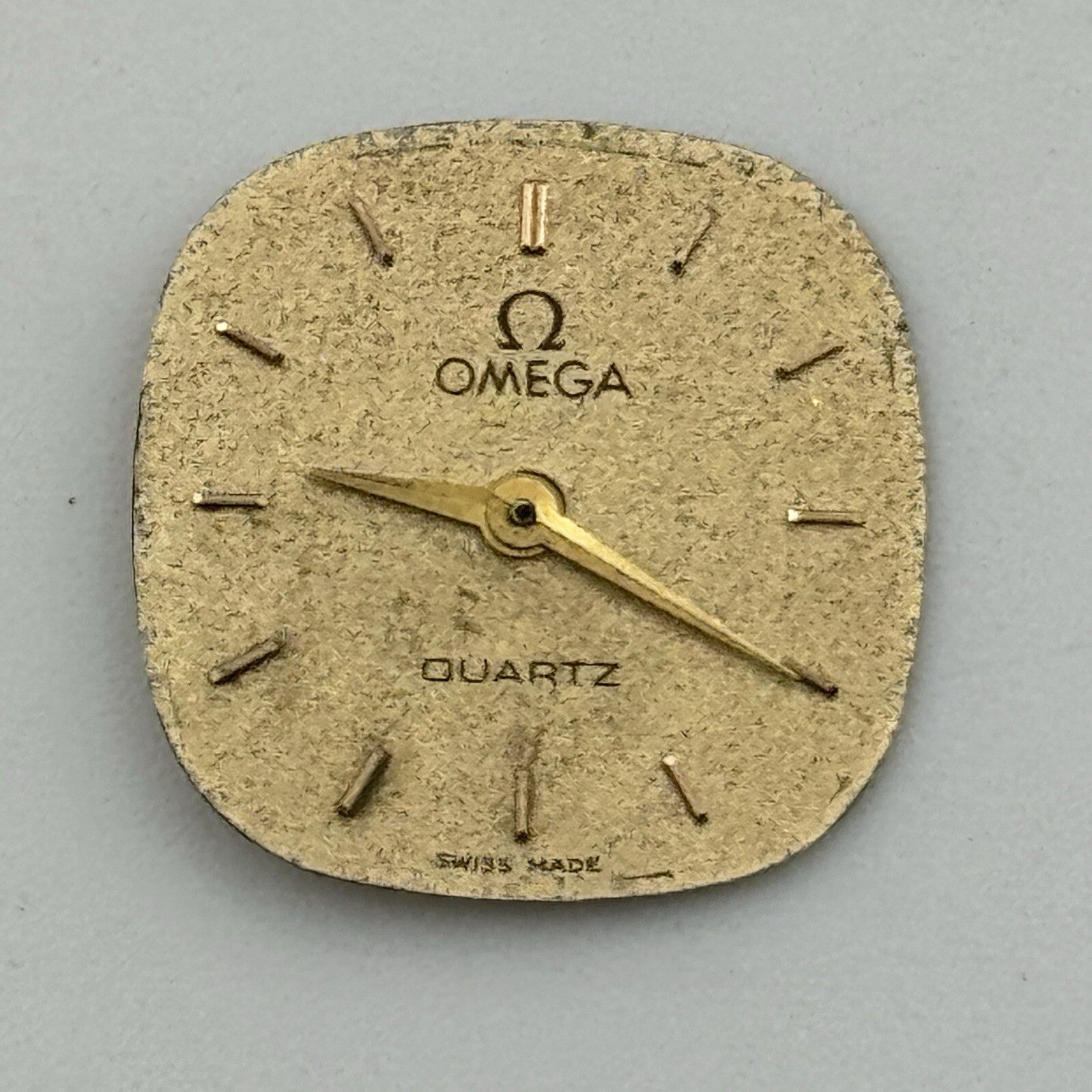 16mm Vintage Square Omega Quartz Ladies Wristwatch Dial + 2 Hands Spares Parts