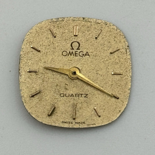 16mm Vintage Square Omega Quartz Ladies Wristwatch Dial + 2 Hands Spares Parts