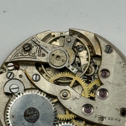 15 Jewels Trench Swiss Watch Movement Marvin 362 ? Vintage Parts Repair 29.8mm