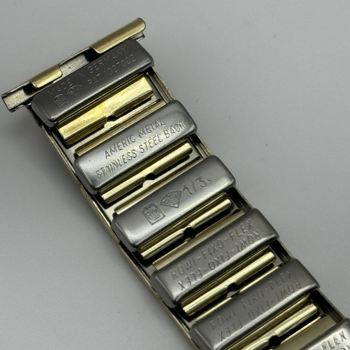 20mm Lug Rowi Fixo Flex Vintage New Old Stock NOS Expandable Strap Black Gold