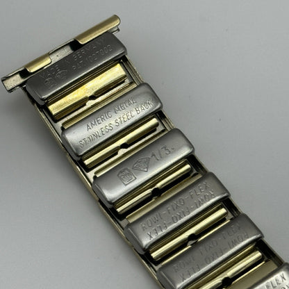 20mm Lug Rowi Fixo Flex Vintage New Old Stock NOS Expandable Strap Black Gold