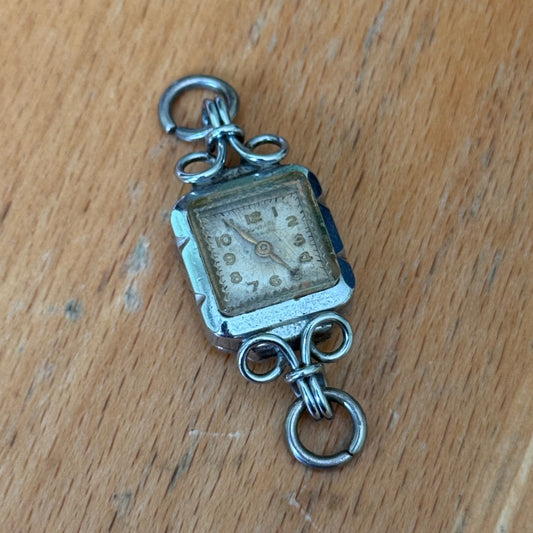 17mm Vintage Ladies Manual Wind Silver Tone Cocktail Watch PARTS / REPAIR