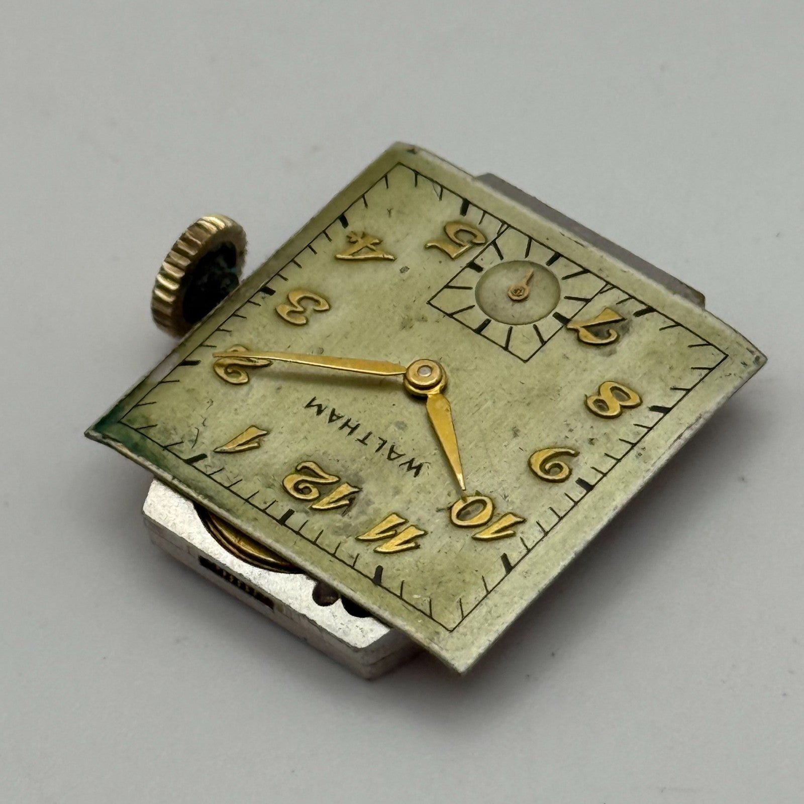 Waltham 750-B American Tank Rectangle Sub Seconds Watch Movement Parts Repair