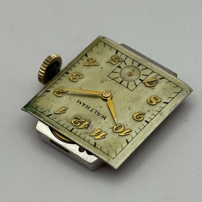 Waltham 750-B American Tank Rectangle Sub Seconds Watch Movement Parts Repair