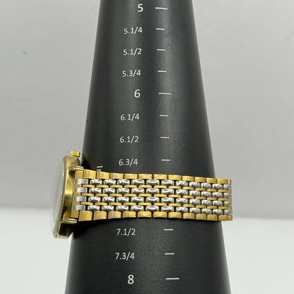 Jean Renet Carleton Watch Vintage Two Tone Bracelet Quartz Date Dial Swiss 33mm