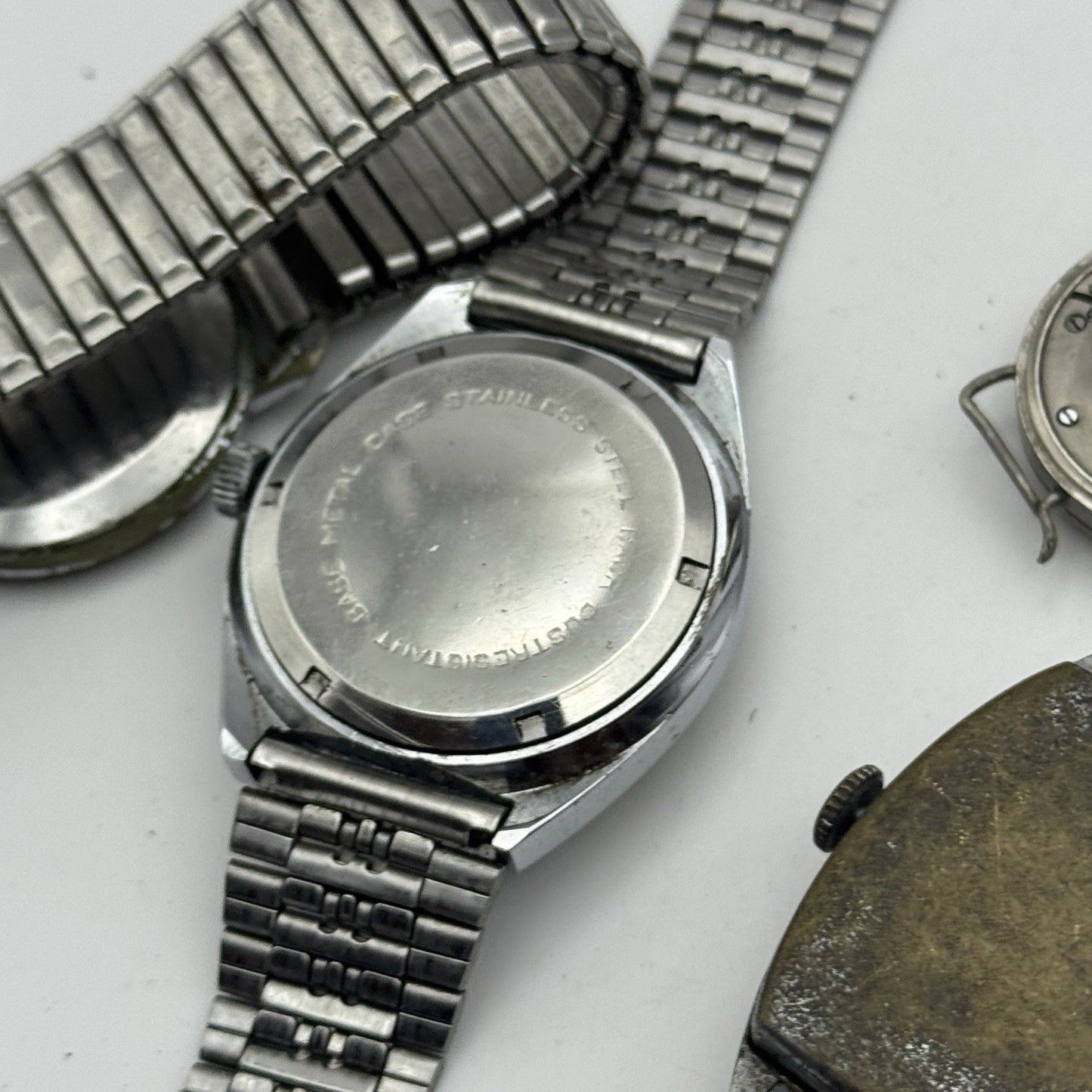 Bundle Of 4 Vintage Men’s Watches Mechanical Wind Up Job Lot Parts Repair Spares