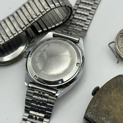 Bundle Of 4 Vintage Men’s Watches Mechanical Wind Up Job Lot Parts Repair Spares