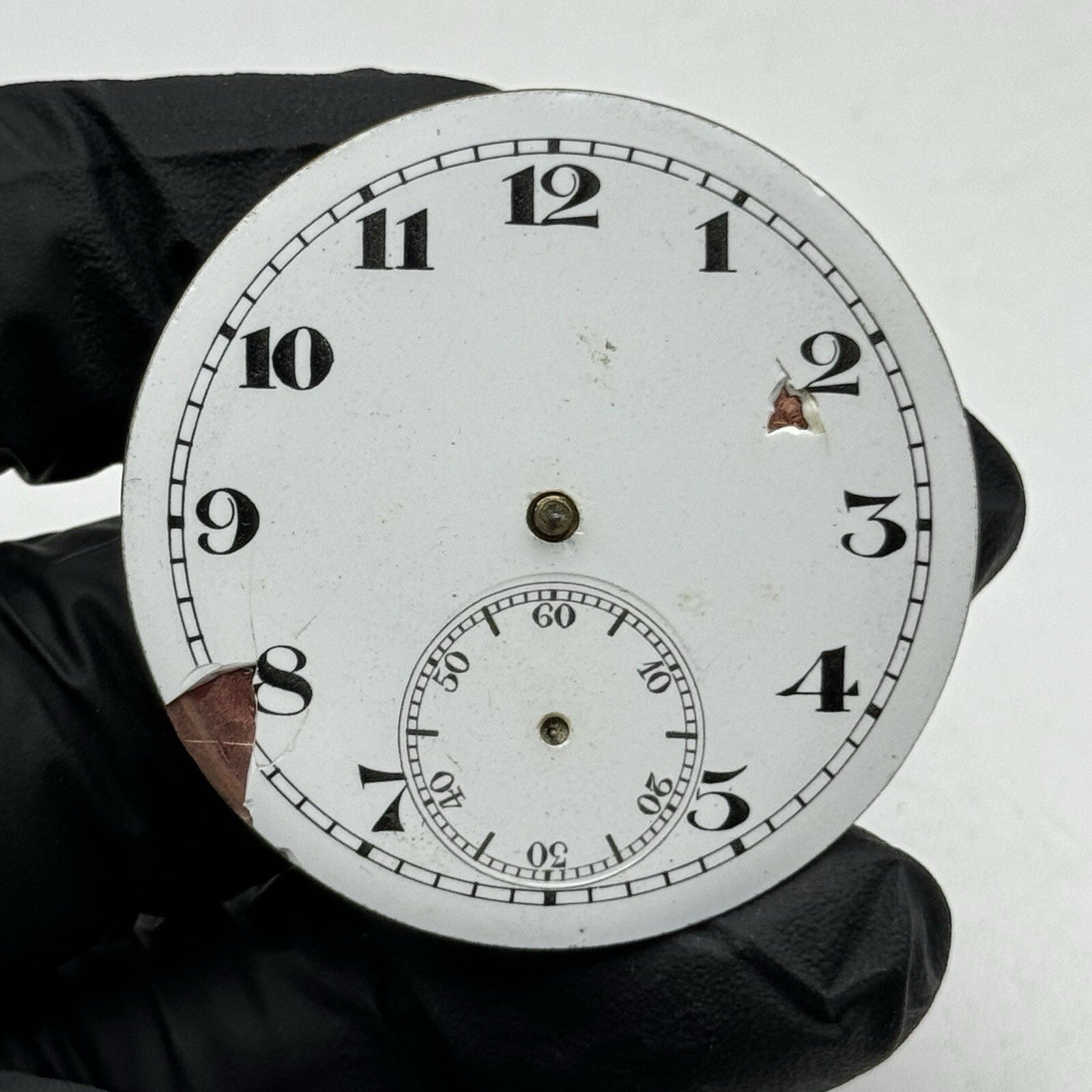 43.7mm Military Style Dial Top Wind Pocket Watch Movement FOR PARTS