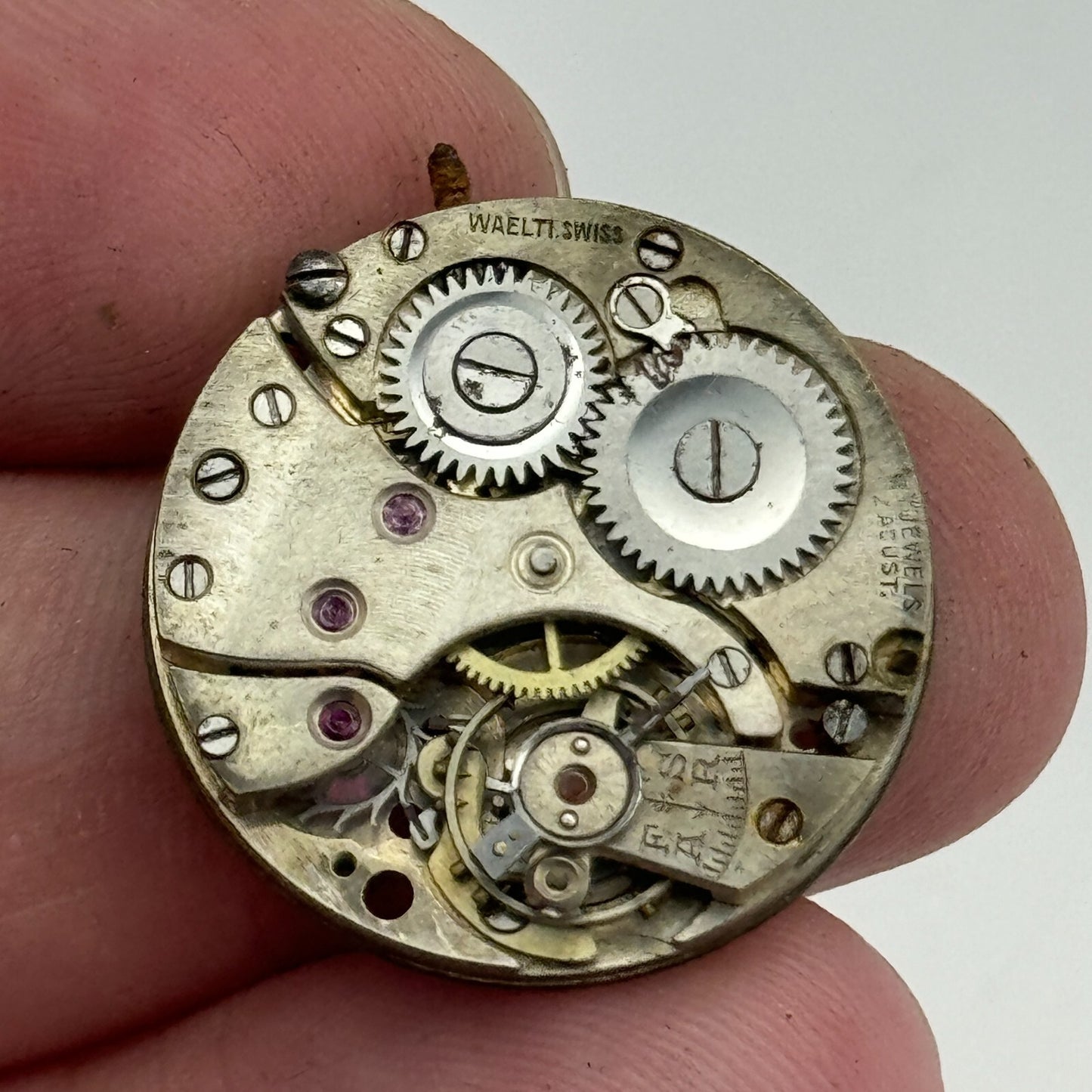 23.6mm Waleti SPG 15 Jewel Manual Wind Watch Movement Swiss Vintage PARTS REPAIR