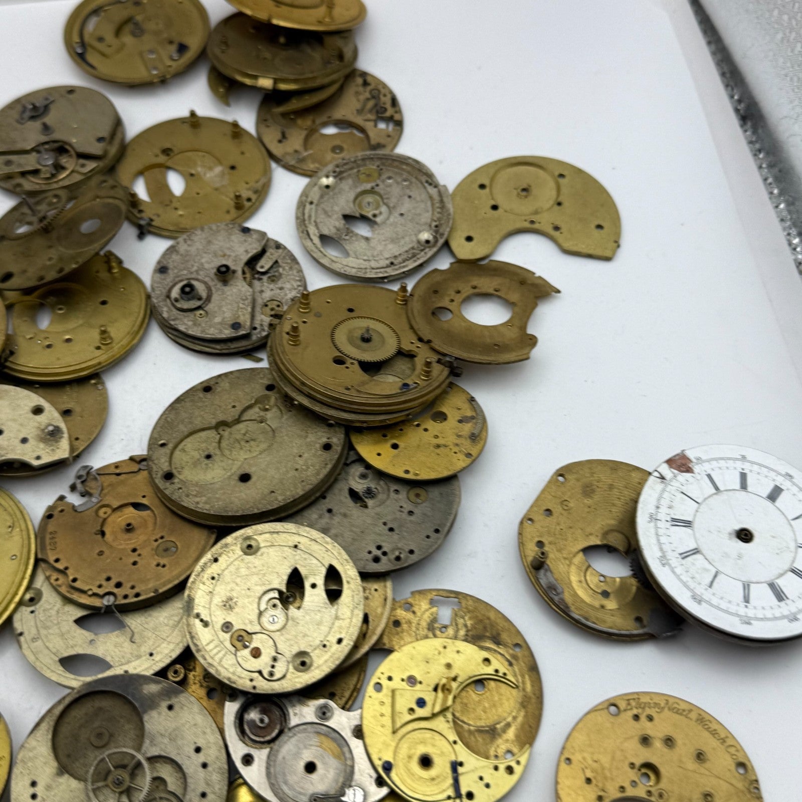 Large Bundle Of Antique Partial Pocket Watch Movements Joblot PARTS REPAIR SPARE