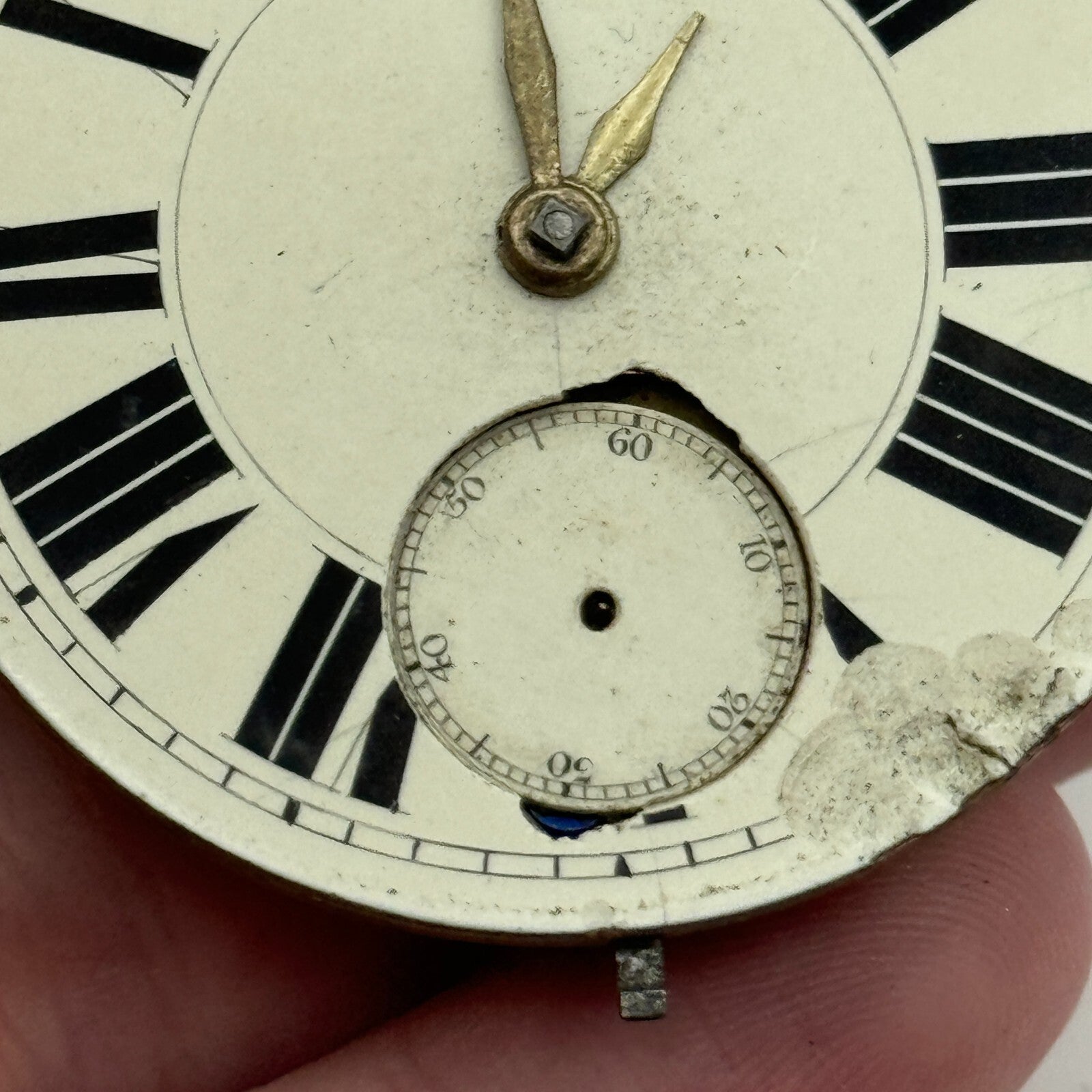 46.7mm Antique Key Wound Pocket Watch Movement PARTS