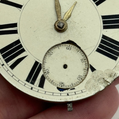 46.7mm Antique Key Wound Pocket Watch Movement PARTS