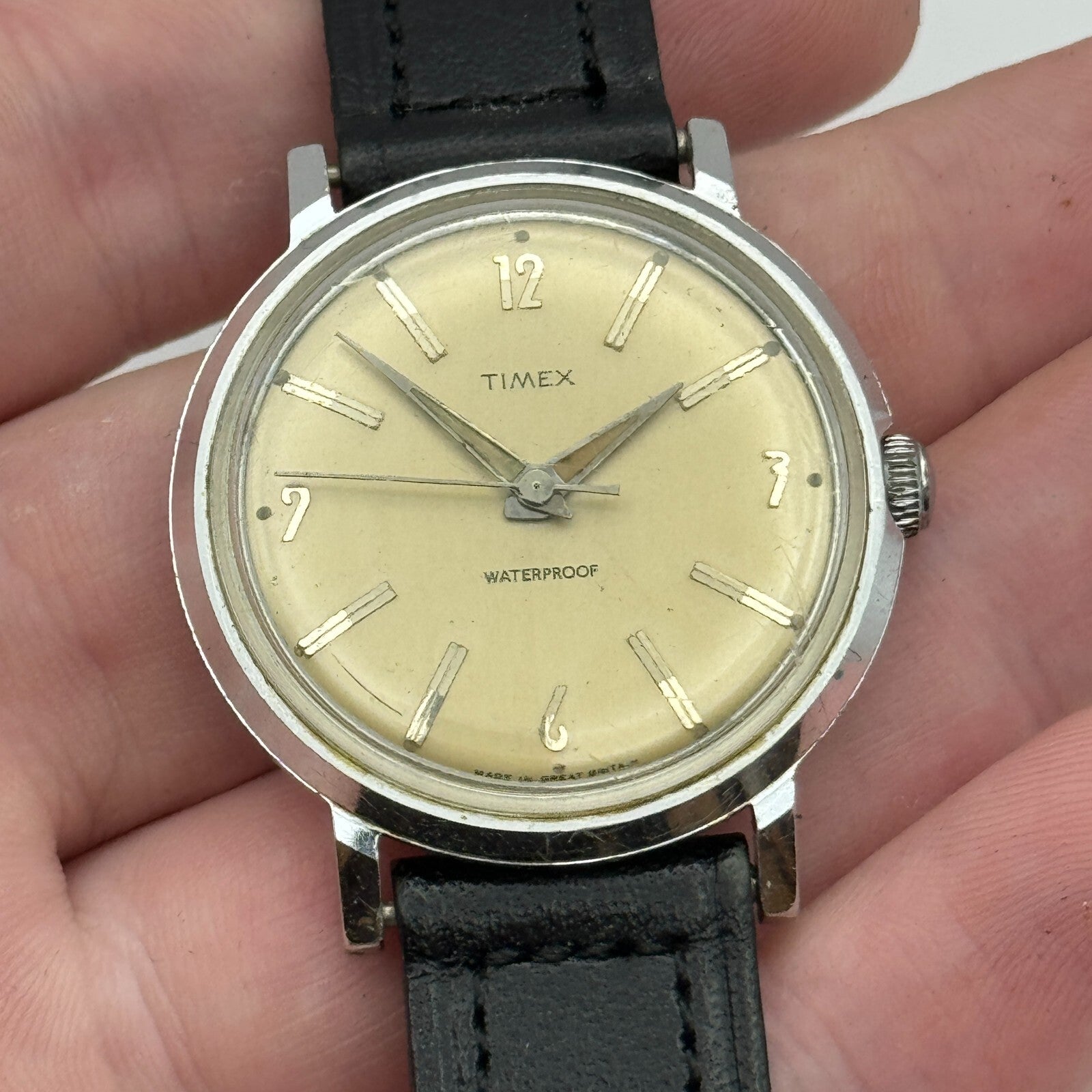 34mm Men’s Vintage Timex GB Made Waterproof Dustproof Aluminium Watch PARTS