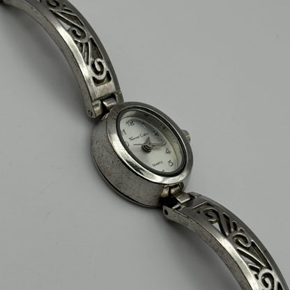 Thomas Calvi Ladies Quartz Watch Oval Dial Silver Tone Bracelet Working 21mm