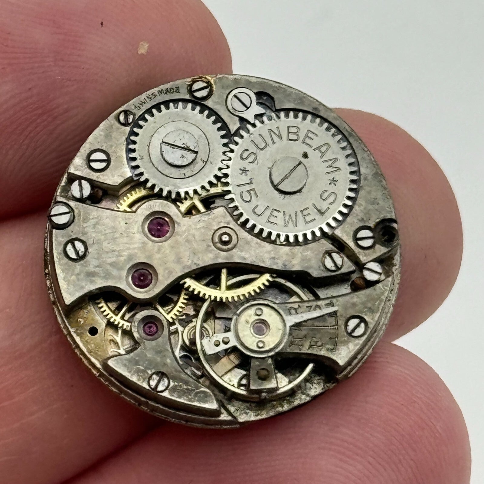 23.6mm Mens Sunbeam Balance Ok Trench Watch Movement Manual Wind Swiss PARTS