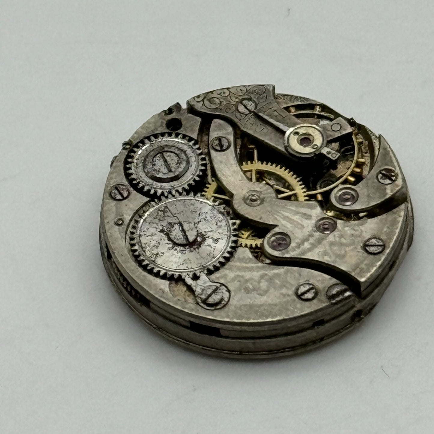 25.3mm Unidentified Trench Watch Movement & Dial Manual Wind Vintage Swiss PARTS