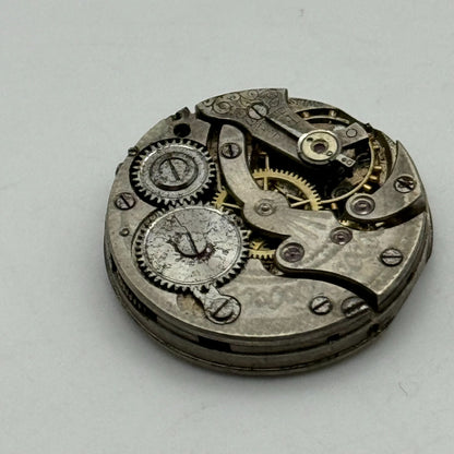25.3mm Unidentified Trench Watch Movement & Dial Manual Wind Vintage Swiss PARTS