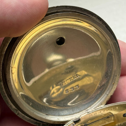 Waltham Airedale Model 1877 Pocket Watch Antique American Parts Repair ALD 54mm