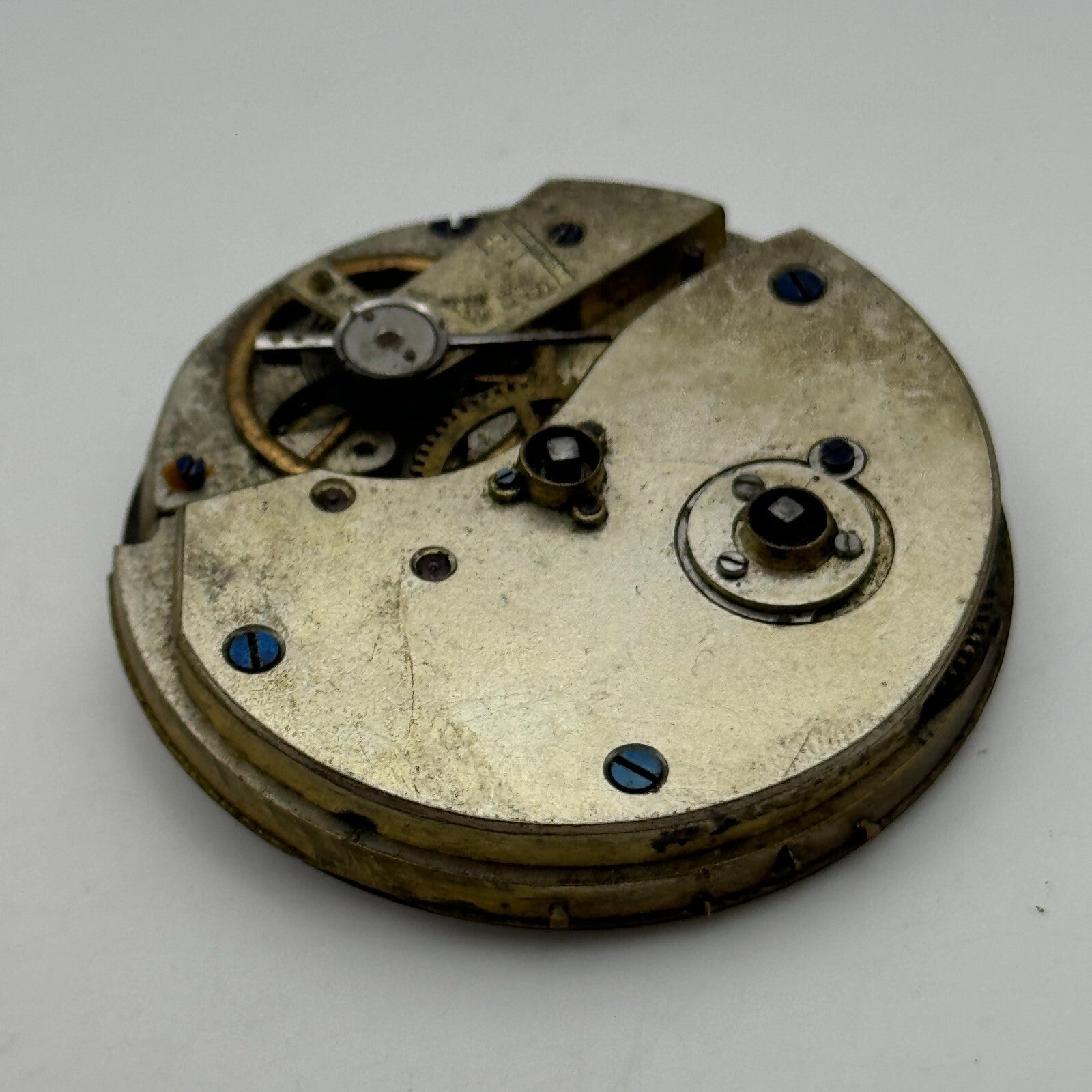 47.6mm Antique Key Wound Pocket Watch Movement Dial PARTS REPAIR SPARES