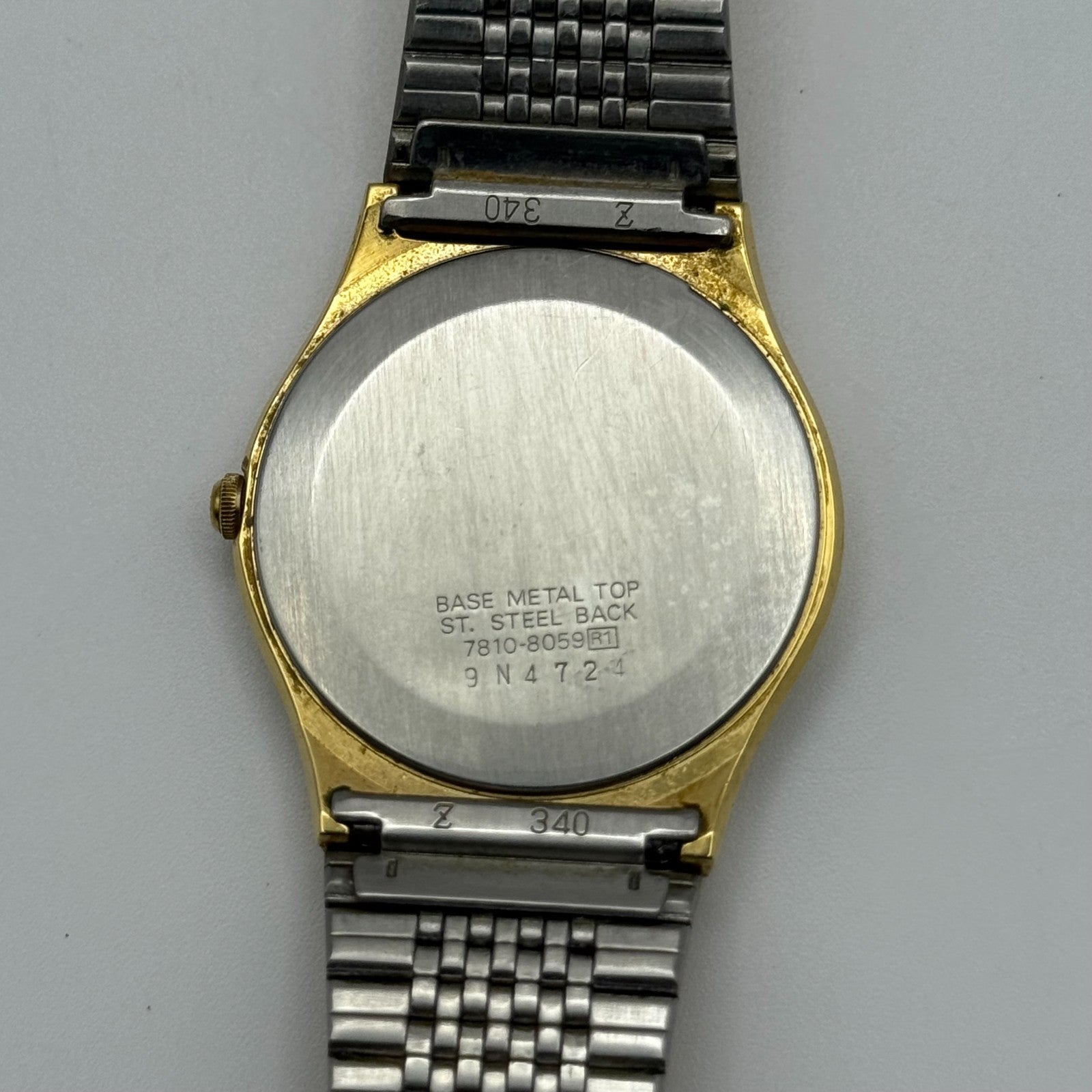 Seiko Men's Quartz Watch 7810-8059 Gold Tone Bracelet Japan 32mm PARTS REPAIR