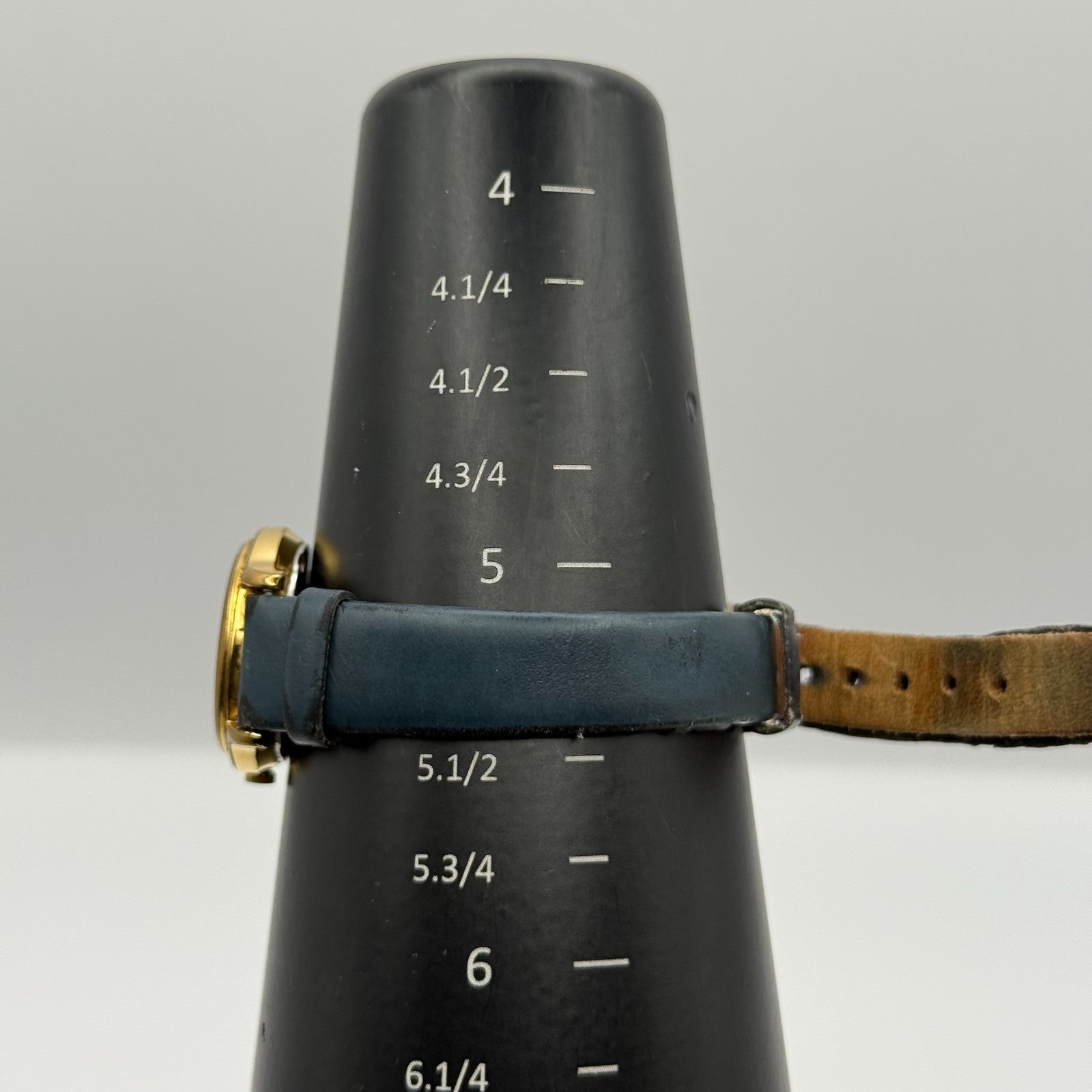 Pulsar Ladies Quartz Watch Date Dial Gold Tone Blue Leather Strap Working 24mm