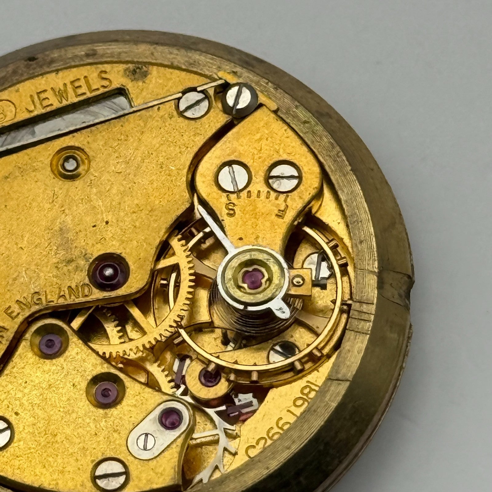 Smiths De Luxe 18 Jewels Watch Movement Manual Wind Vintage Parts Repair 32.3mm