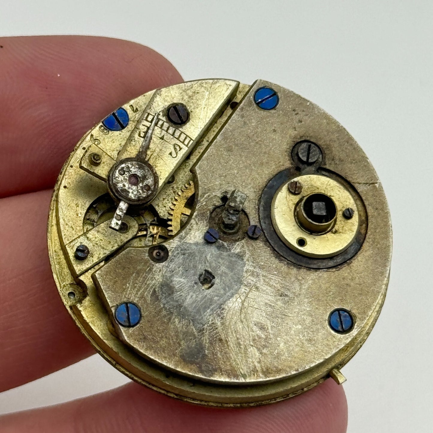 36.2mm Antique Key Wound Partial Pocket Watch Movement PARTS REPAIR SPARES