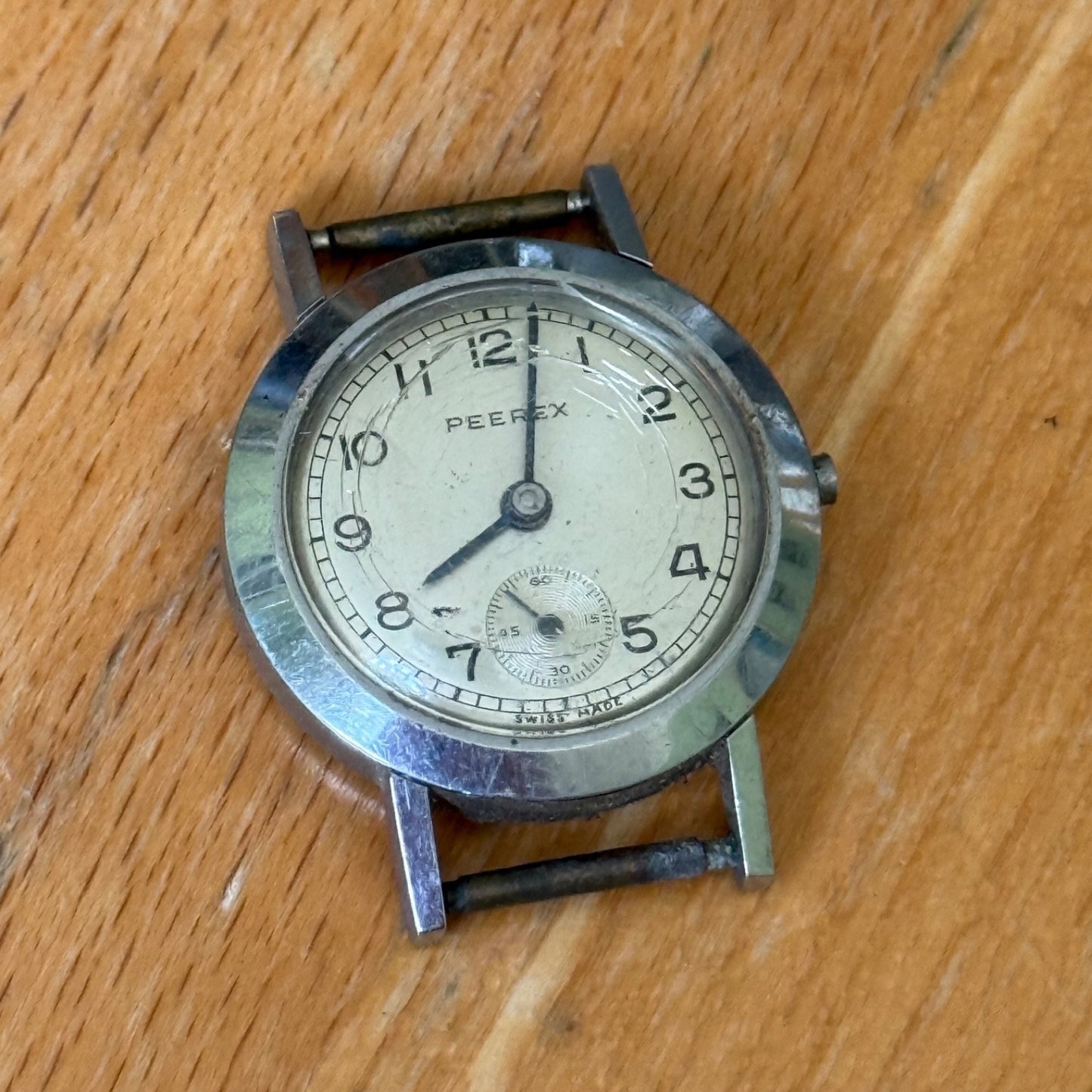 24mm Vintage Peerex 15 Jewels Swiss Sub Seconds Manual Wind Watch PARTS / REPAIR