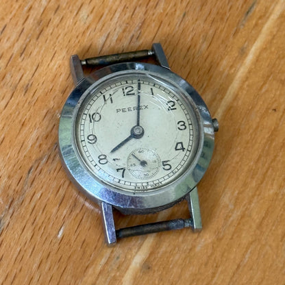 24mm Vintage Peerex 15 Jewels Swiss Sub Seconds Manual Wind Watch PARTS / REPAIR