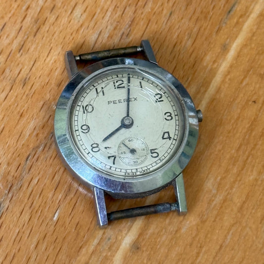 24mm Vintage Peerex 15 Jewels Swiss Sub Seconds Manual Wind Watch PARTS / REPAIR