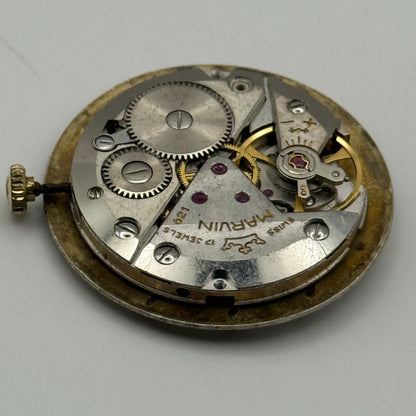 Marvin 621 Watch Movement Manual Wind Vintage Swiss 17 Jewels Parts 25.9mm