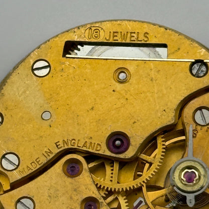 Smiths De Luxe Garrard 18 Jewels Watch Movement Manual Wind Vintage Parts 26.8mm