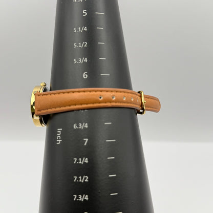 Limit Ladies Quartz Watch White Dial Gold Tone Case Brown Strap Working 25mm