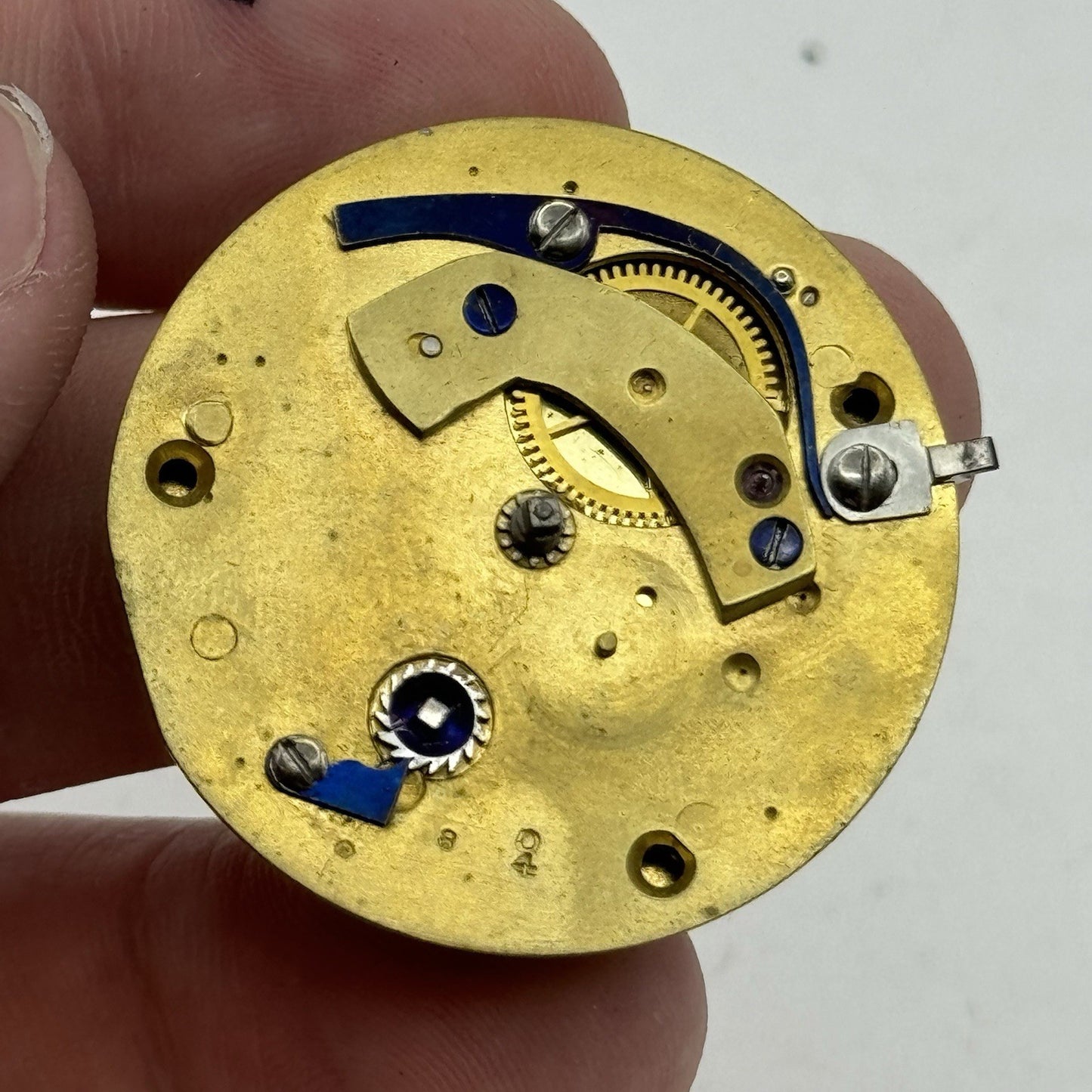 36mm Running Antique Quality English Fusee Pocket Watch Movement -  TO RESTORE