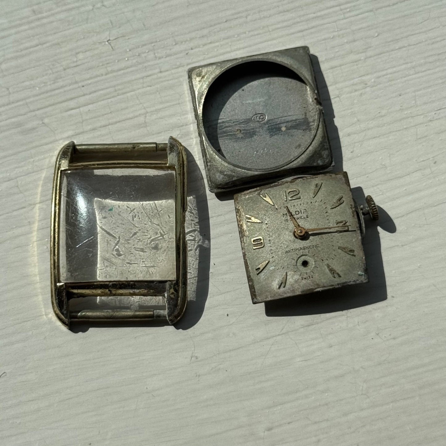 22mm Vintage 15 Jewels Antimagnetic Swiss Aluminium Manual Wind Watch For PARTS