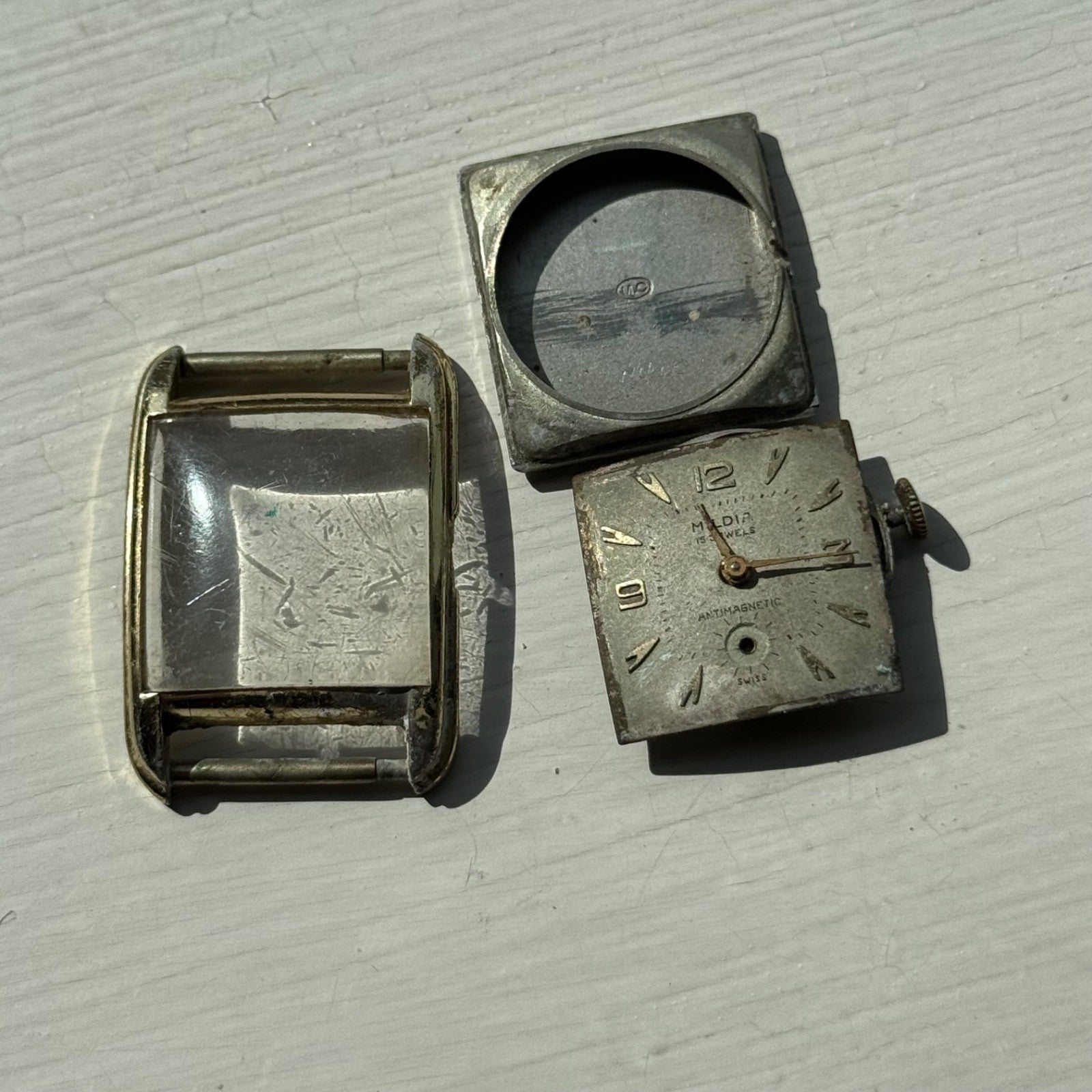 22mm Vintage 15 Jewels Antimagnetic Swiss Aluminium Manual Wind Watch For PARTS