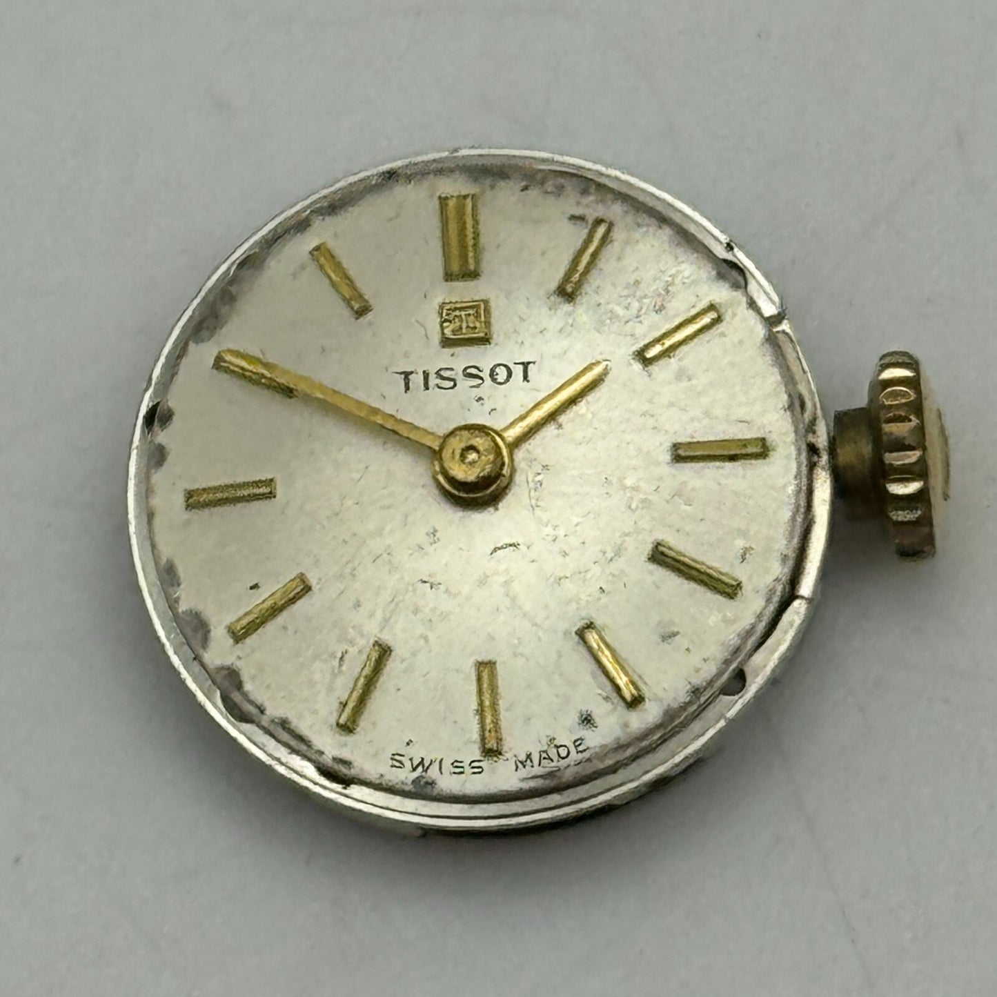 15.5mm Tissot 709 Swiss 17 Jewels Manual Wind Watch Movement Crown Vintage PARTS