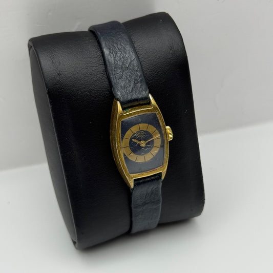 17mm Vintage Rotary Blue Bullseye Dial Swiss Manual Wind Watch PARTS / REPAIR