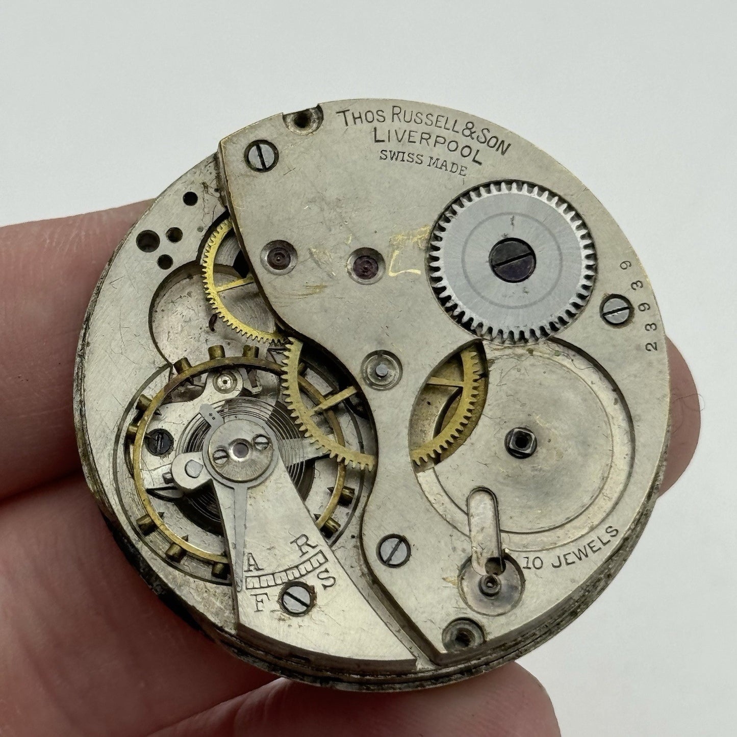 42.8mm Thomas Russell Liverpool Tempus Fugit Hunter Pocket Watch Movement PARTS