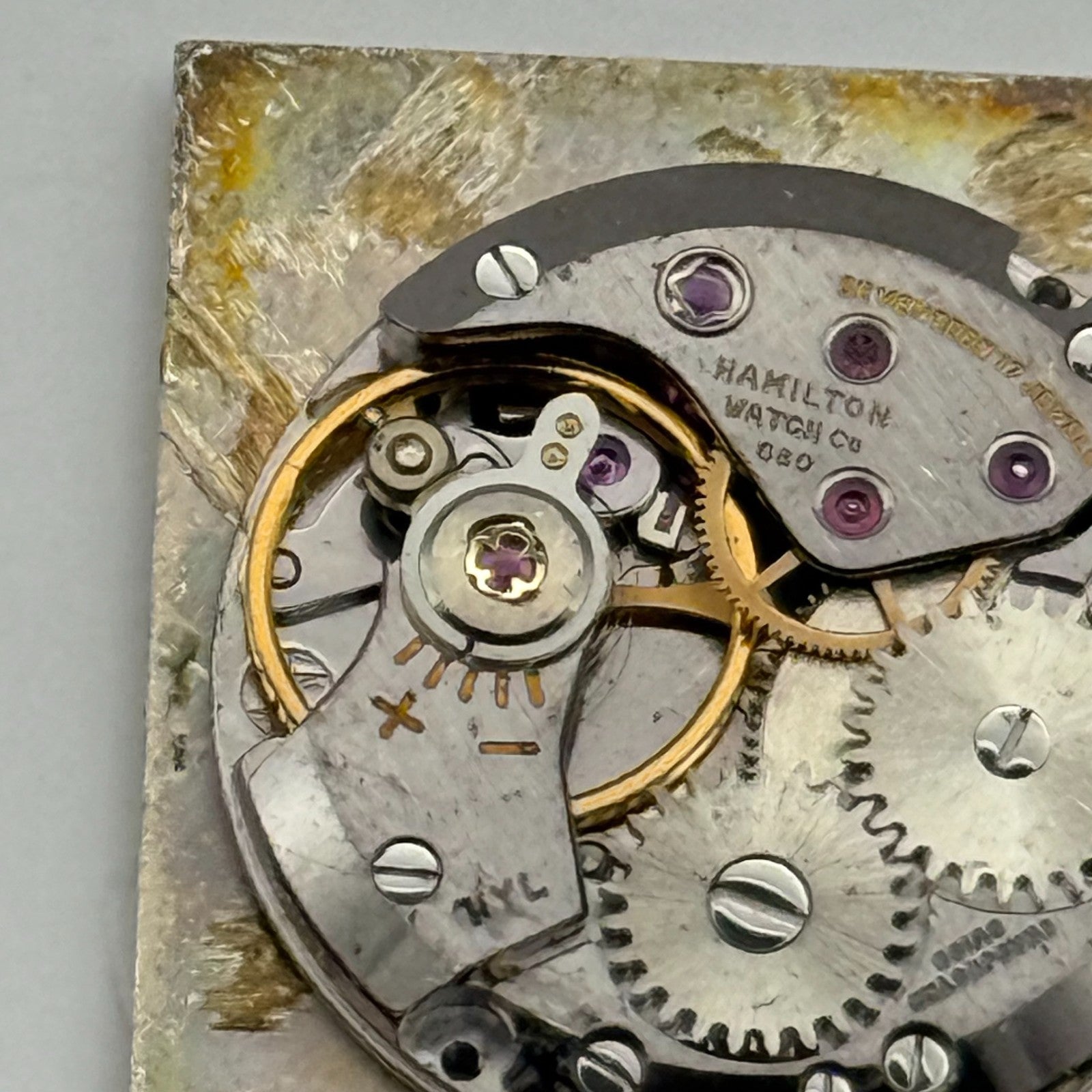 Hamilton C80 Watch Movement Manual Wind Vintage Swiss Parts Repair Spares 17.4mm