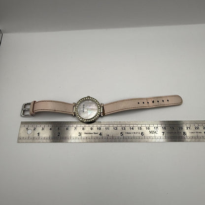 Solo Ladies Quartz Watch MOP Dial Crystal Accents Leather Strap Working 33mm